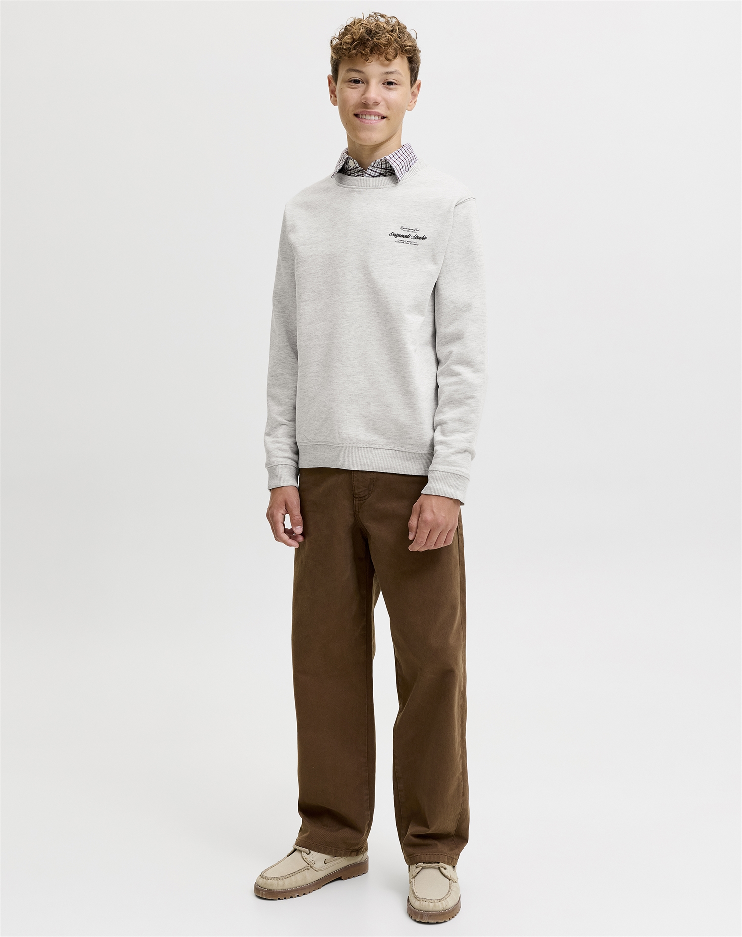 Jack & Jones Junior - JORNorrebro Typo Back Sweatshirt - White Melange